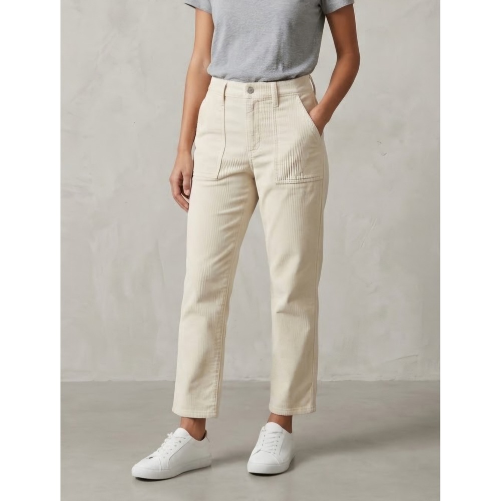 Universal Thread Corduroy Vintage Straight Utility Patch Pocket Pants Cream 10